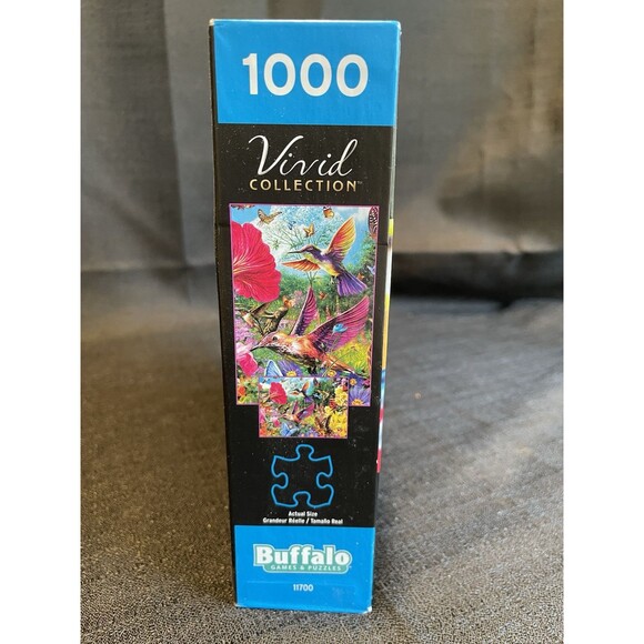 Buffalo Games Vivid Collection Jigsaw Puzzle Hummingbird Garden 1000 Pieces New - Picture 3 of 6